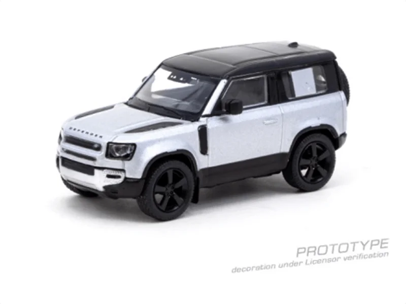 

Tarmac Works 1:64 Land Rover Defender 90 Silver Metallic Model Car