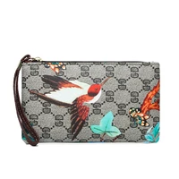 womens long wallet 2022 new chinese style flower bird print large capacity zipper handbag women wallets