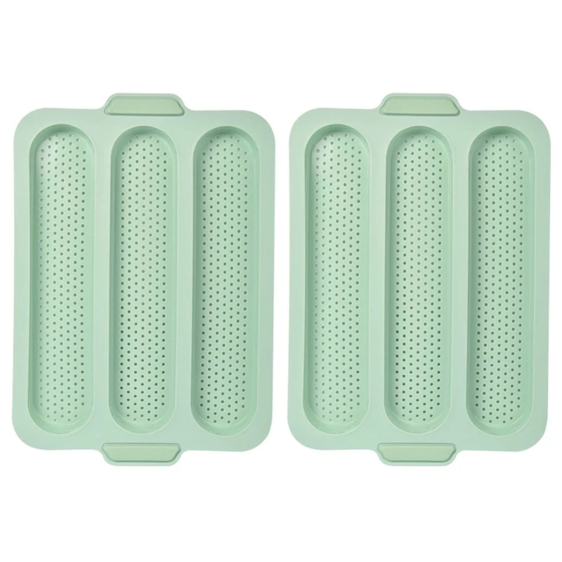 

Baking Mold Food Grade 3 Grids Baguettes Silicone Mould Tray Anti-scalding Non-stick Bread Cake Mold Kitchen Accessories
