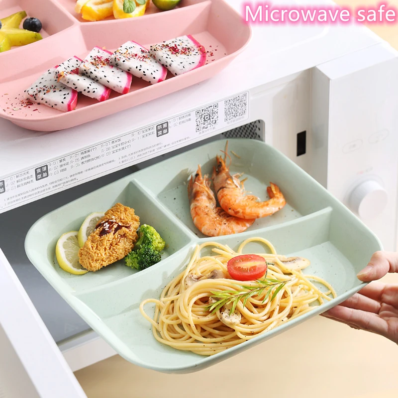 

Compartment Plate For Food Round Plastic Divided Plate Salad Dinner Plates Dinnerware Plate Serving Plate Microwave Safe