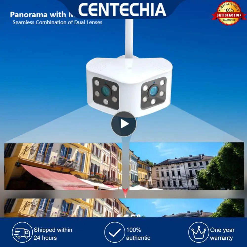 

Security Camera Ai Human Detection 4k 8mp 6mp Wifi Dual Lens 180 ° Ultra-wide Angle Protection Ip Camera Wifi