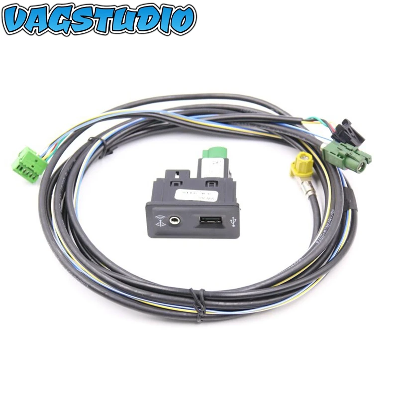 Для VW Golf MK7 5Q0035726E CarPlay Media AUX MIB2 PRO USB AMI устанавливаемая штепсельная розетка Переключатель Жгут 5G0 035 222 E 5G0035222E