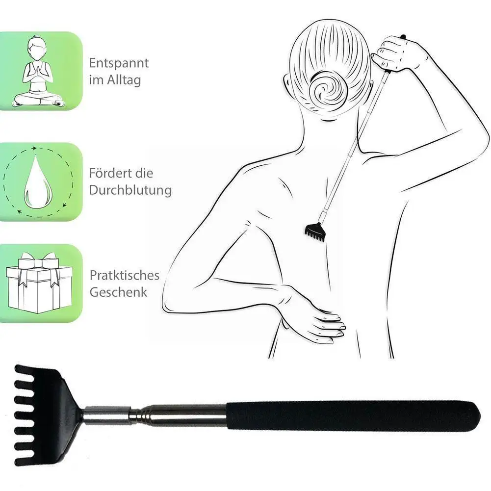 

Steel Telescopic Back Scratcher Steel Extendable Relaxation Handy Itch Clip Massager Back Pen Cool Scratcher Pocket U0o9