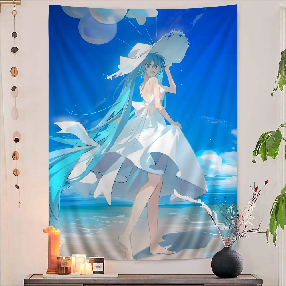 Anime H-Hatsunes M-MikU Printed Large Wall Tapestry Hanging Decoration Household Decor Blanket