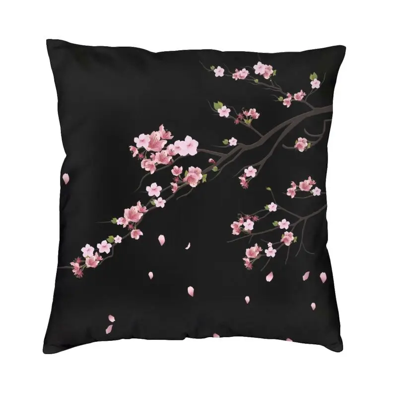 

Japanese Sakura Branch Cushion Cover Flowers Floral Cherry Blossom Throw Pillow Case for Living Room Sofa Pillowcase Decoration