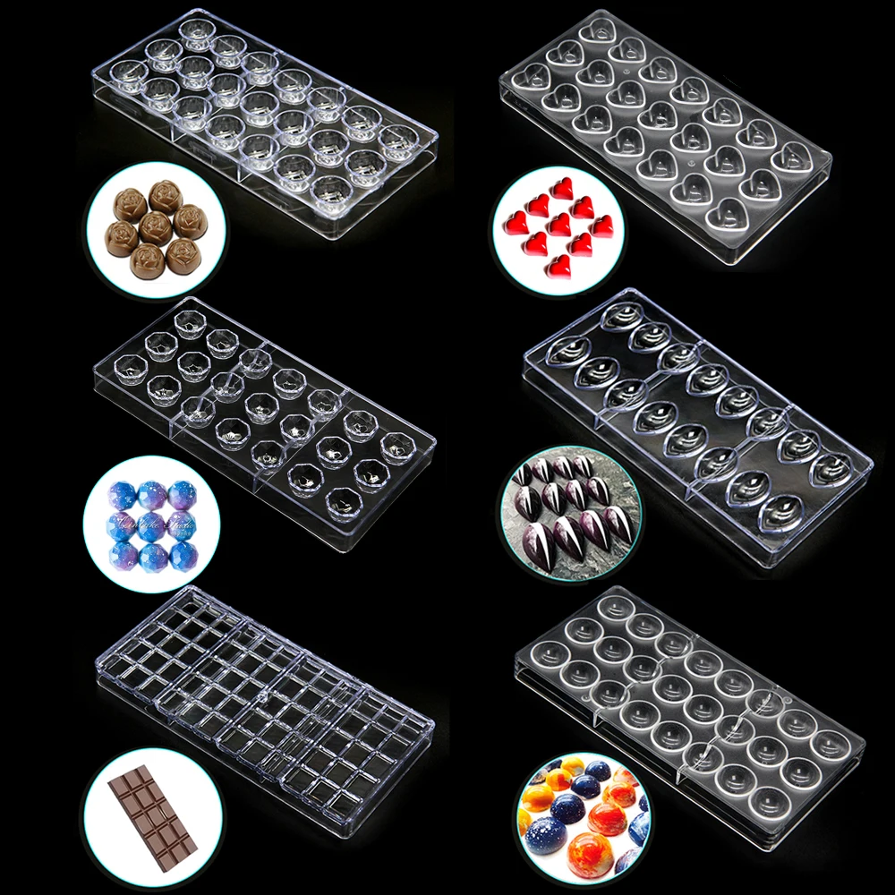 

New Arrival Clear Hard Chocolate Mold Maker PC Polycarbonate DIY 21 Diamond Candy Mold Mould Bakeware Wholesale Free Shipping