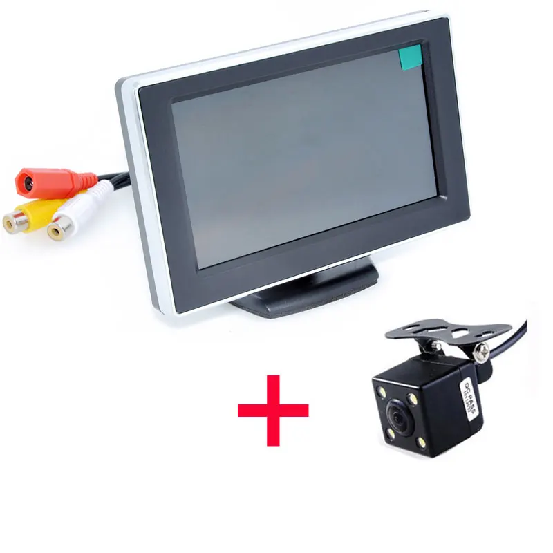 

Hot Car CCD Video Auto Parking Monitor, LED Night Reversing Car Rear View Camera With 4.3 inch Car Rearview Mirror Monitor