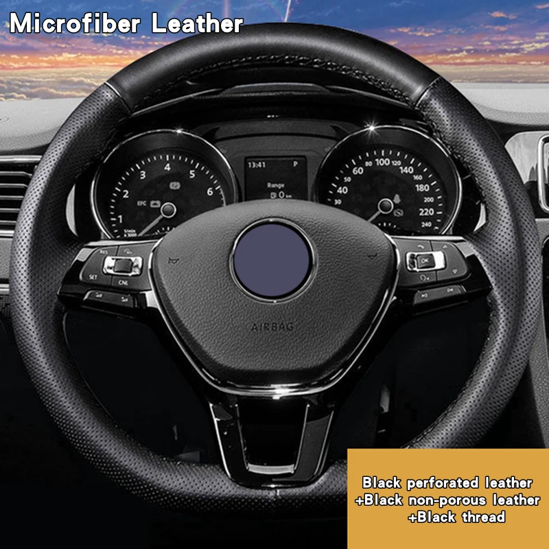 

Оплетка на руль автомобиля на заказ, 100% подходит для Volkswagen VW Golf 7 Mk7 Nieuwe Polo jetta Passat B8, плетение салона автомобиля