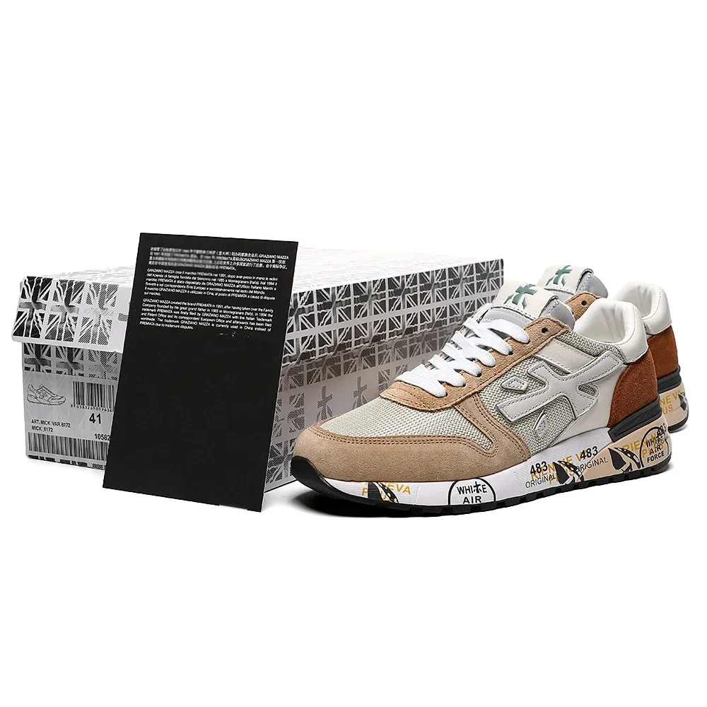 PREMIATA/мужские легкие роскошные дышащие кроссовки в стиле ретро с бархатной сеткой