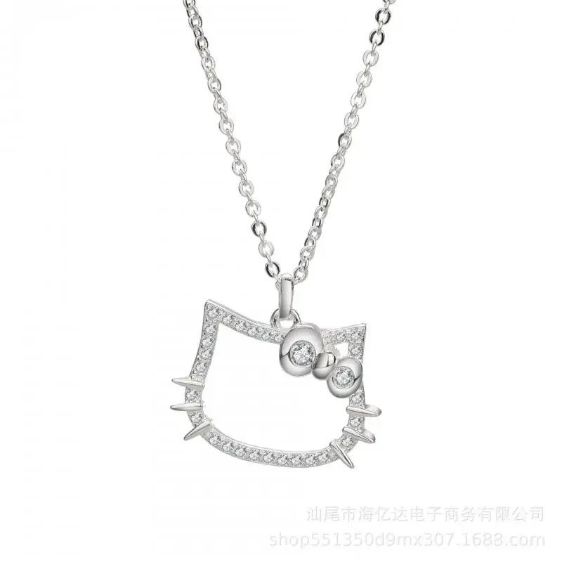 

50Cm Kawaii Sanrios Hellokitty Anime Cartoon Diamond-Studded Cat Doll Creative Cute Couple Girlfriend Necklace Toy for Gril Gift
