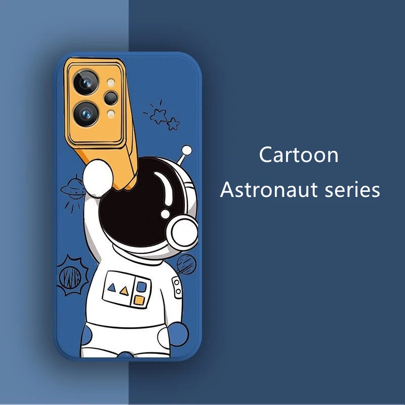 cute cartoon phone case for realme gt 2 pro cover for realme gt neo 2 t master explorer funda astronaut tpu soft silicone bumper free global shipping
