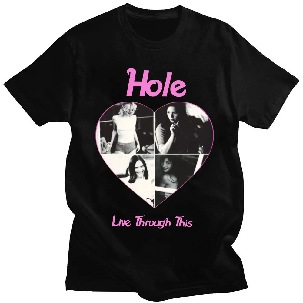 

HOLE Courtney Love Grunge Band Graphics Print T-shirt Men Women Crew Neck T-shirt Vintage Hip Hop Oversized Tee Shirt Clothes