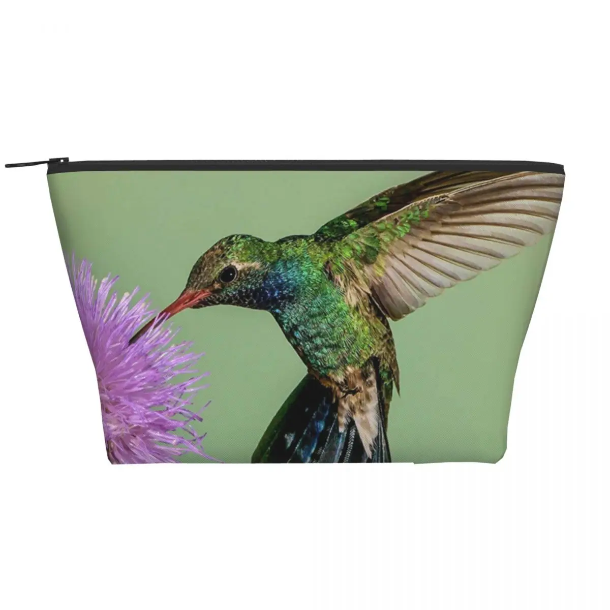 

Hummingbird Design Trapezoidal Portable Makeup Bags Daily Storage Bag Cosmetic Case for Travel Toiletry Jewelry Bag
