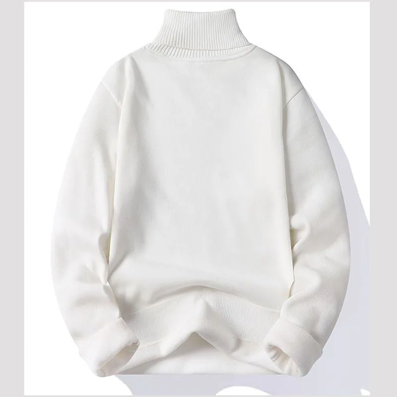 

Turtleneck Thick Flocking Multiple Colors Basic Slightly Elastic Ladies Pullovers Loose Straight One-piece Velvet Sweaters 4XL