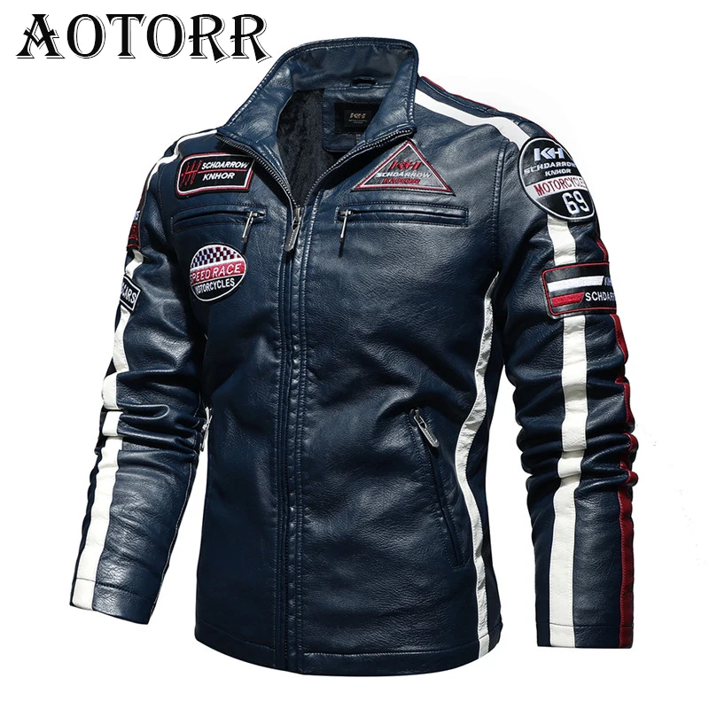 Мужская Новая повседневная винтажная кожаная куртка Женское пальто