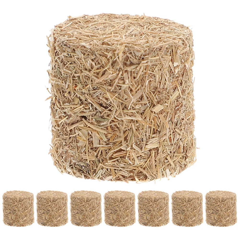

Mini Hay Bale Autumn Harvest Craft Decoration Display Small Decorative Hay Styrene Snow Village Accessories Dollhouse Farm