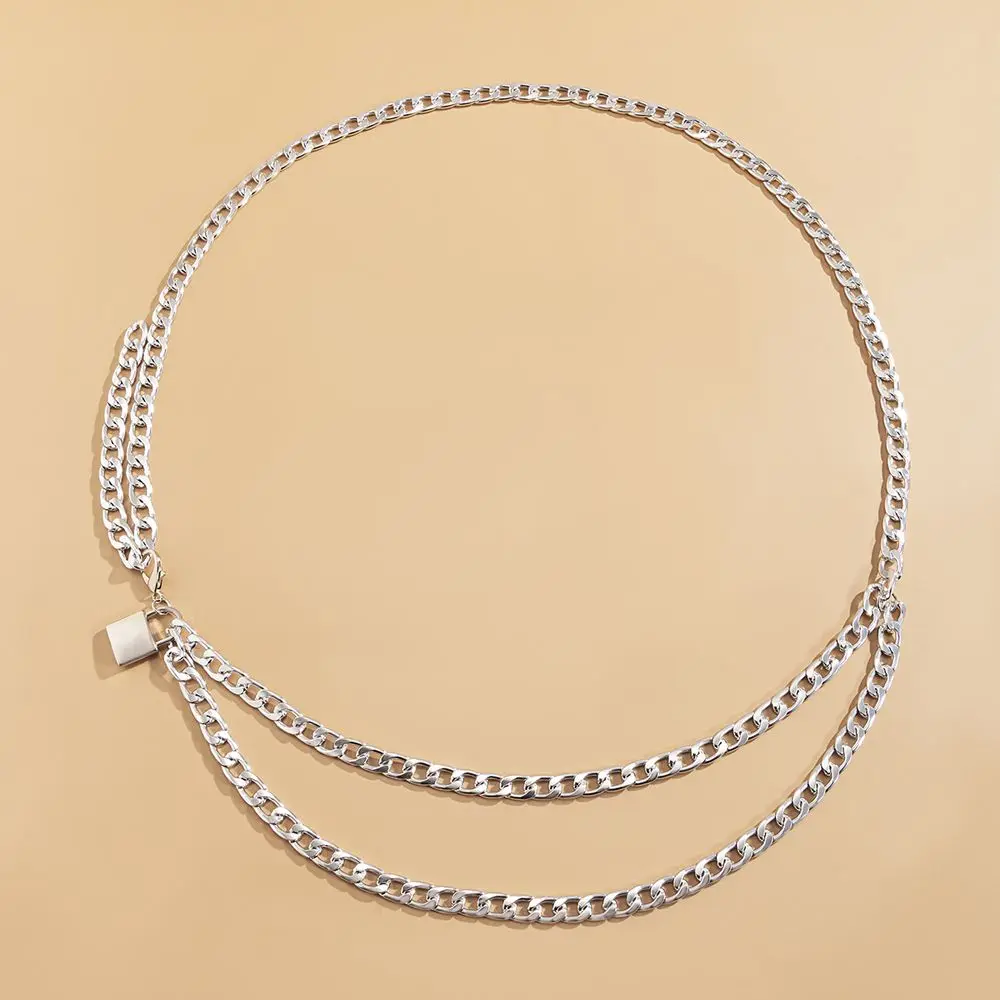 

Double Layer Chain on Pants All-match Women Waist Chain Waist Corset Chain Belts Metal Waist Belts Body Chain