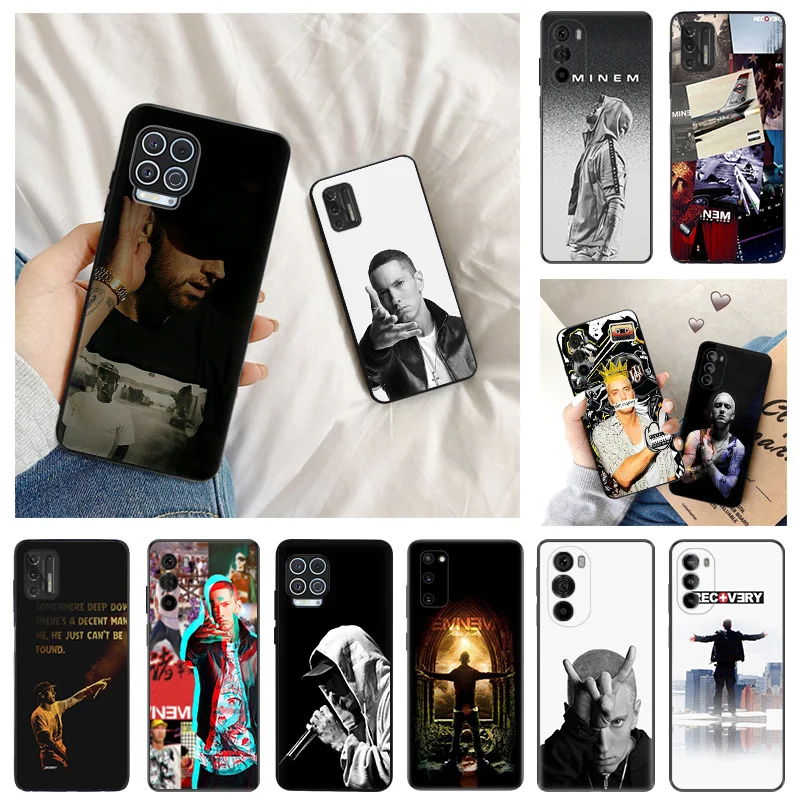 Ультратонкий черный чехол для телефона Motorola G9 Edge 20 30 40 G50 G51 G60 G71 G22 G32 G52 G72 G53 G73 Eminem RAP