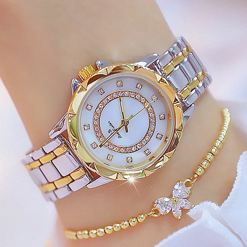 Enlarge Diamond Women Watch Luxury Brand 2021 Rhinestone Elegant Ladies Watches Rose Gold Clock Wrist Watches For Women relogio feminino