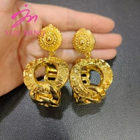 drop earrings for women christmas hanging big earrings african dubai 18k gold plated copper jewelry accessories for party gift