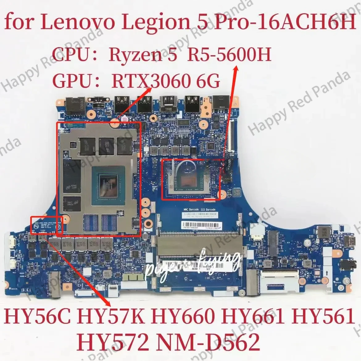 NM-D562 материнская плата для 5 планшетов CPU: Pro-16ACH6H GPU:RTX3060 6G DDR4 FRU:5B21B90028 5B21B90024