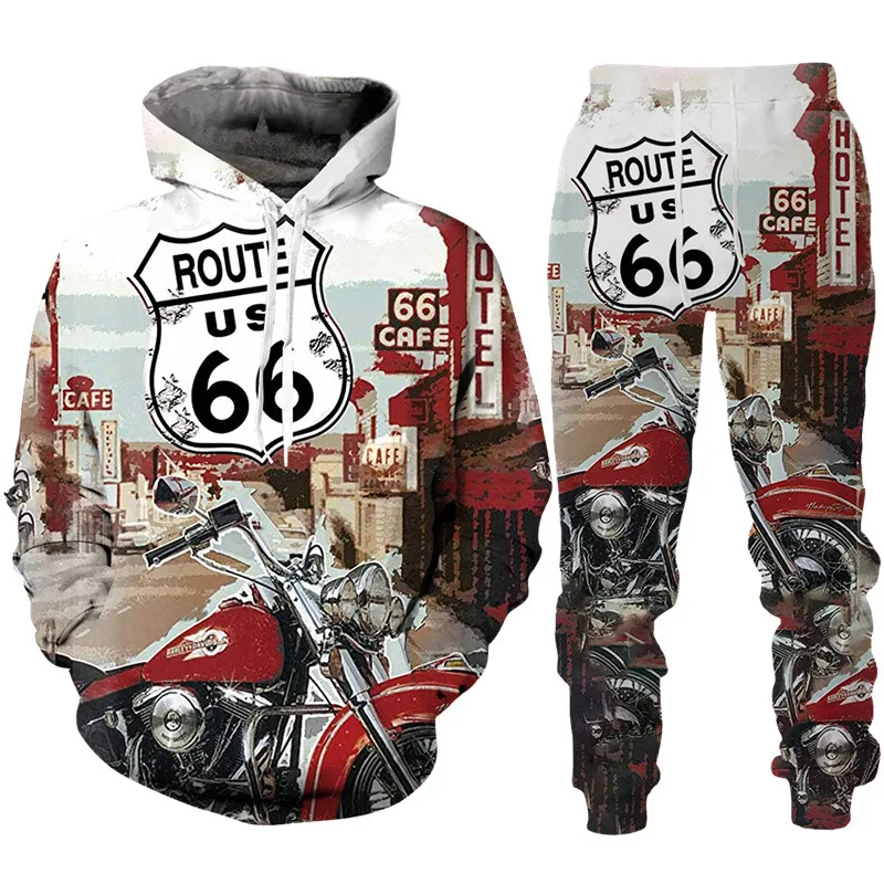 Комплект спортивный мужской из 2 предметов кофта с 3D-принтом и штаны рисунком