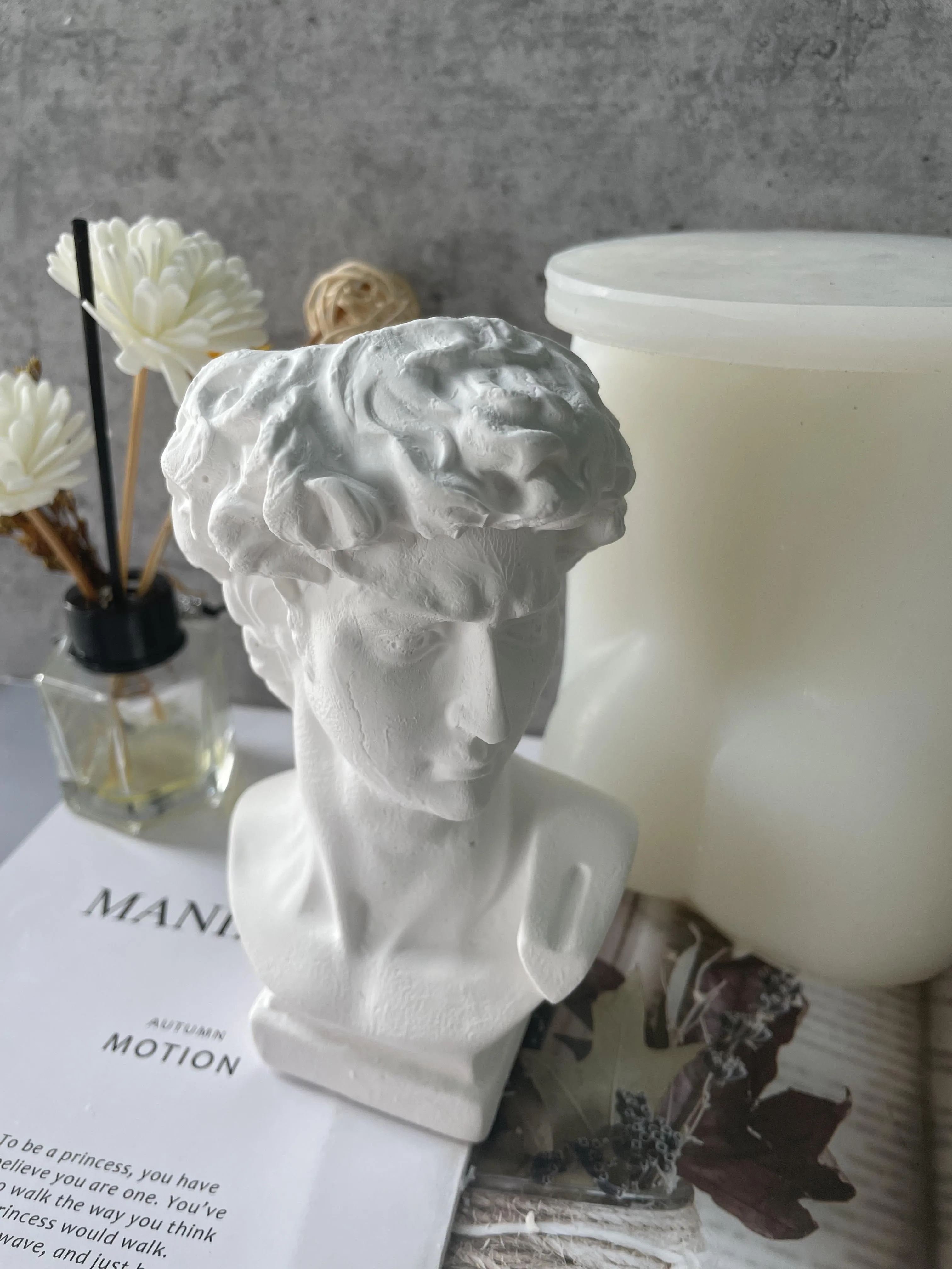 

Цветочный художественный Декор горшок Давида голова держатель для ручки ваза горшок гипсовая Смола силиконовая форма