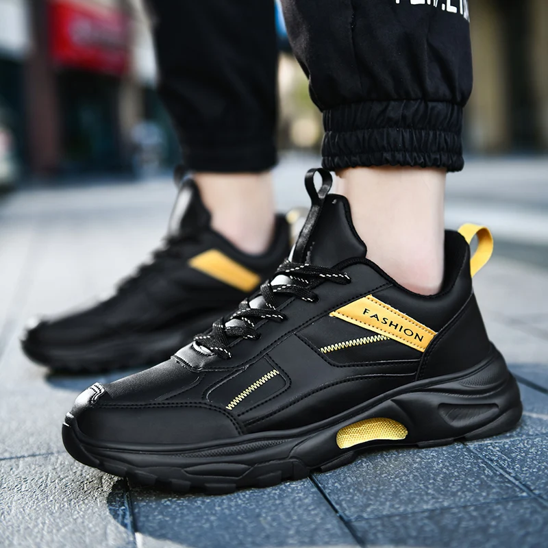 

2022 Fashion Black Green Shoes Men Flat Big Size 39-47 Men Casual Sneakers Lightweight Comfortable Chunky Sneakers Bambas Hombre