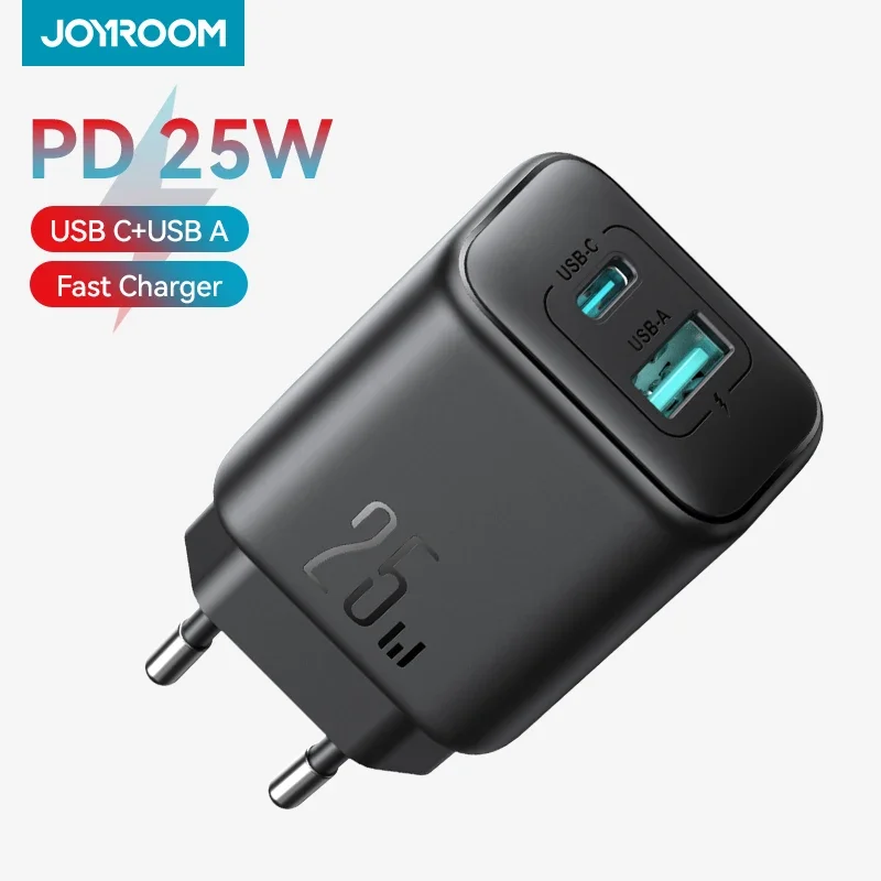 JOYROOM PD 25 Вт USB-зарядное устройство типа C Адаптер для быстрой зарядки USB-A + USB-C