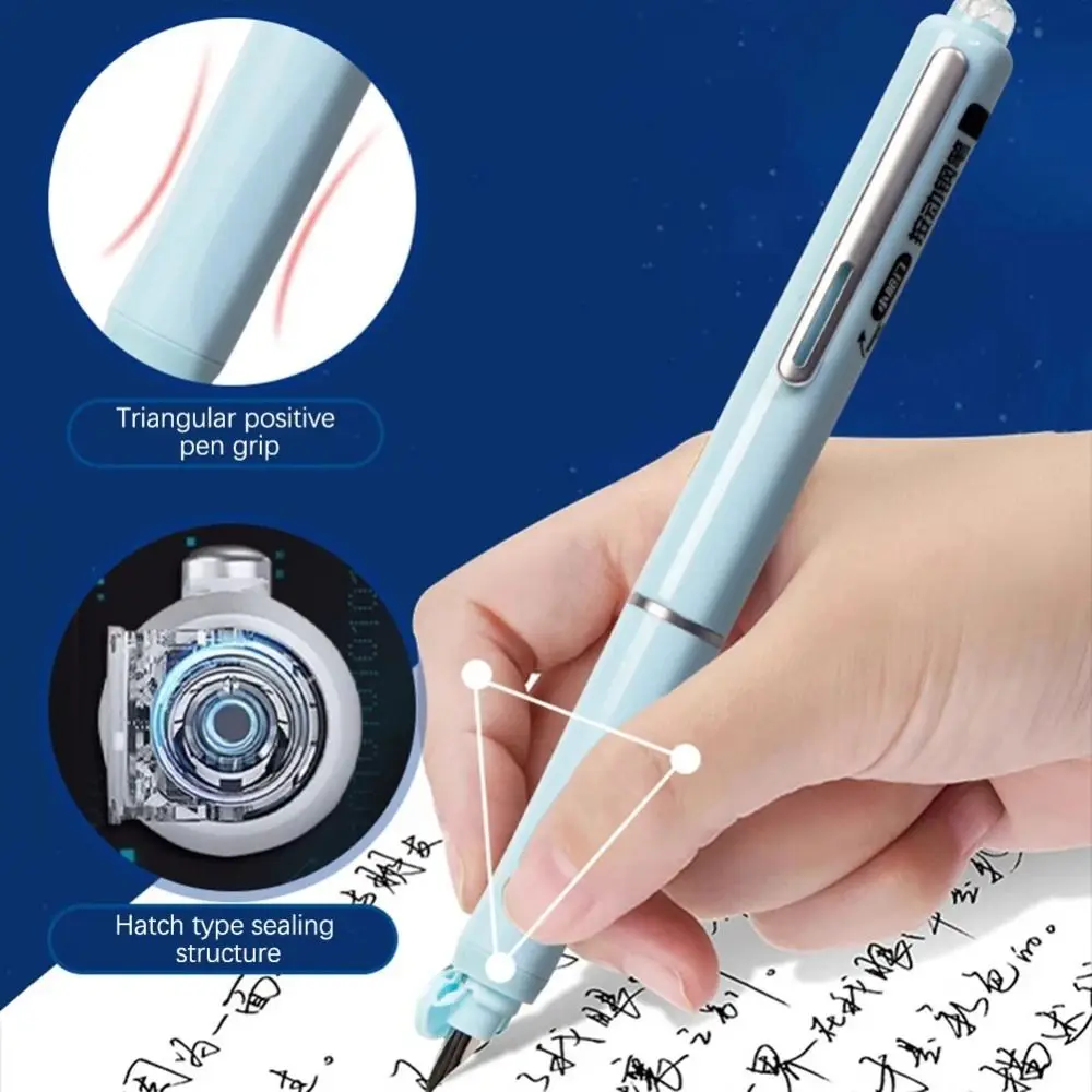 Фото Высококачественная выдвижная перьевая ручка с тонким пером, нажимная, стираемая, со сменными чернилами, для каллиграфии и письма, для студентов №2