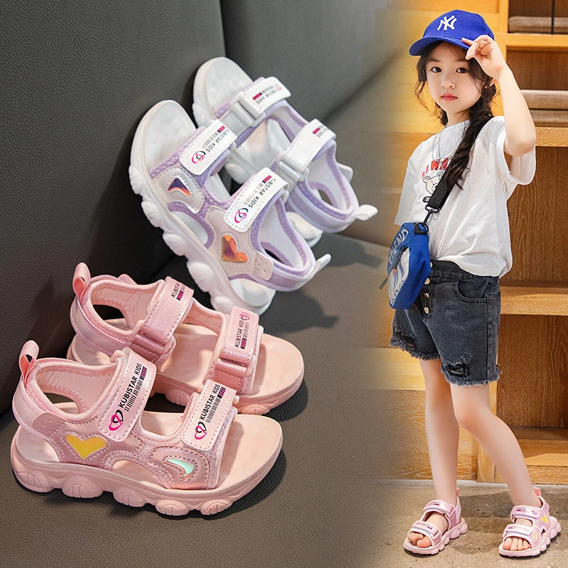 

Summer Girls Love Sport Sandals TPR Soft Bottom Open Toe Beach Shoes Kids Designer Sandalias Toddler Girl Shoes for 14 Years Old