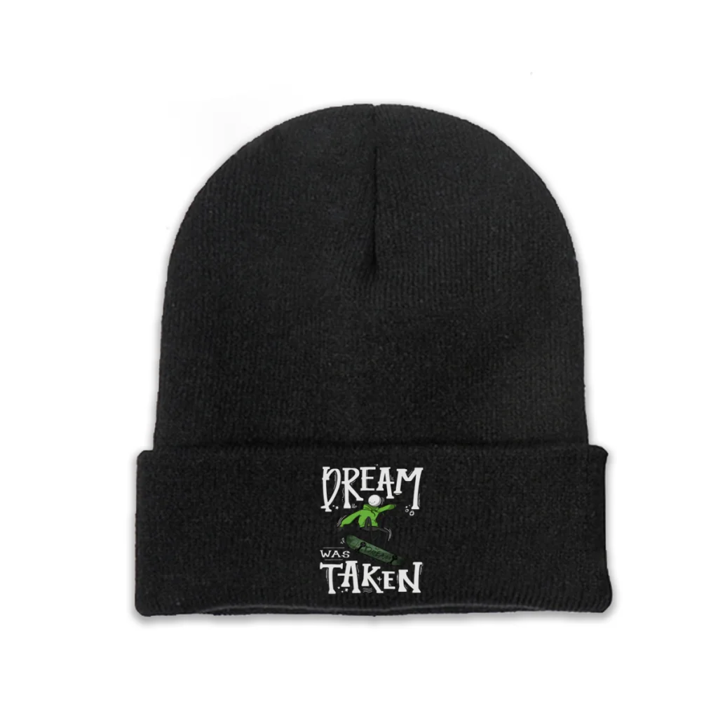 

Dream SMP Ninja Server Skullies Beanies Caps Dream Was Taken Skateboarding Knitted Winter Warm Bonnet Hats Unisex Ski Cap