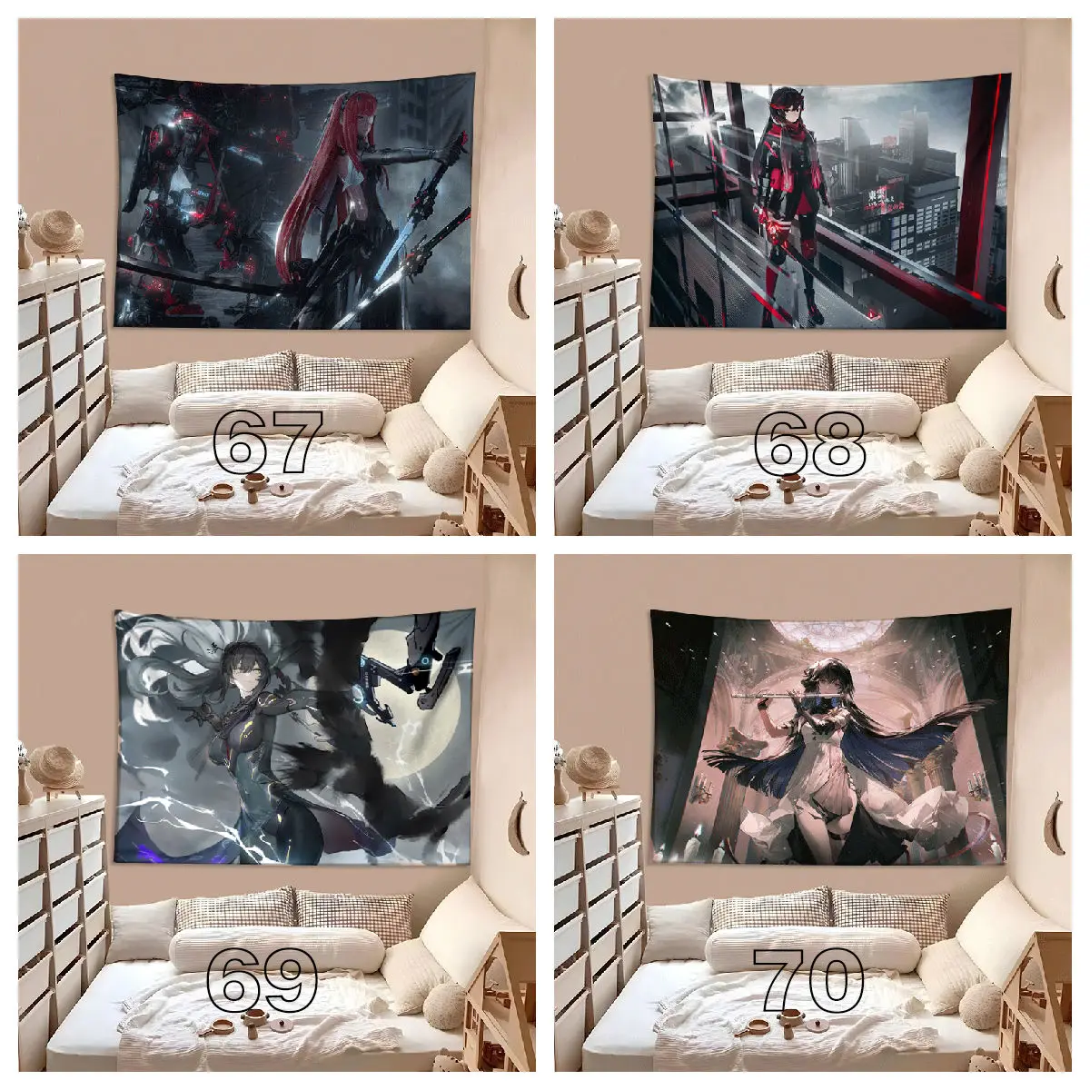 

Game Warrior Wall Tapestry Cool Girl Tapestry Aesthetic Sofa Bed Dorm College Wall Hanging for Kids Boy Girl Room Decor 200x150
