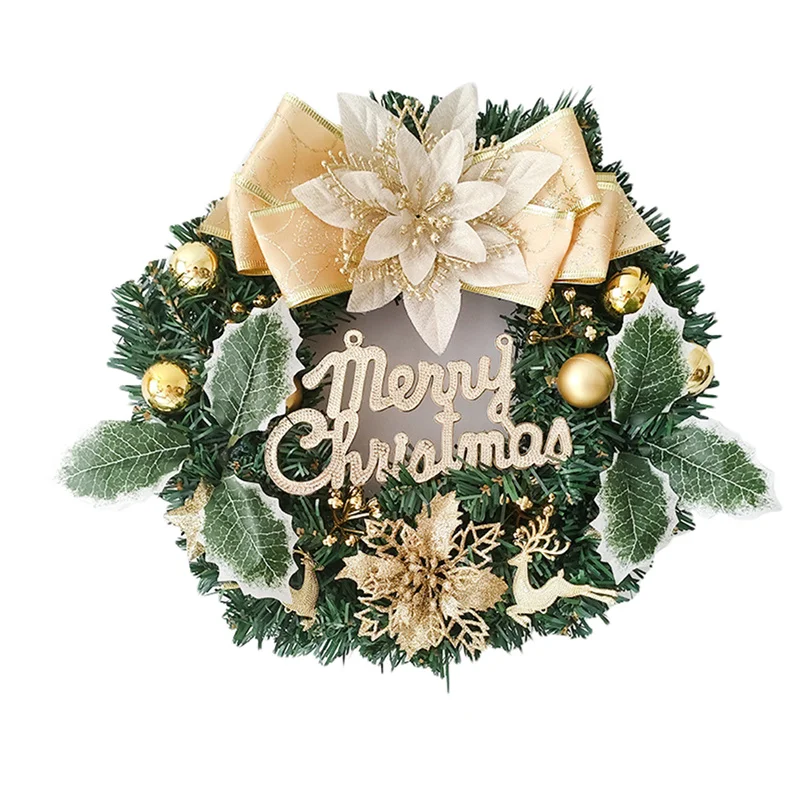

Рождественское украшение для двери из ротанга, имитация лука в отеле, искусственная сосна, Рождественский венок, висячее украшение для фаса...