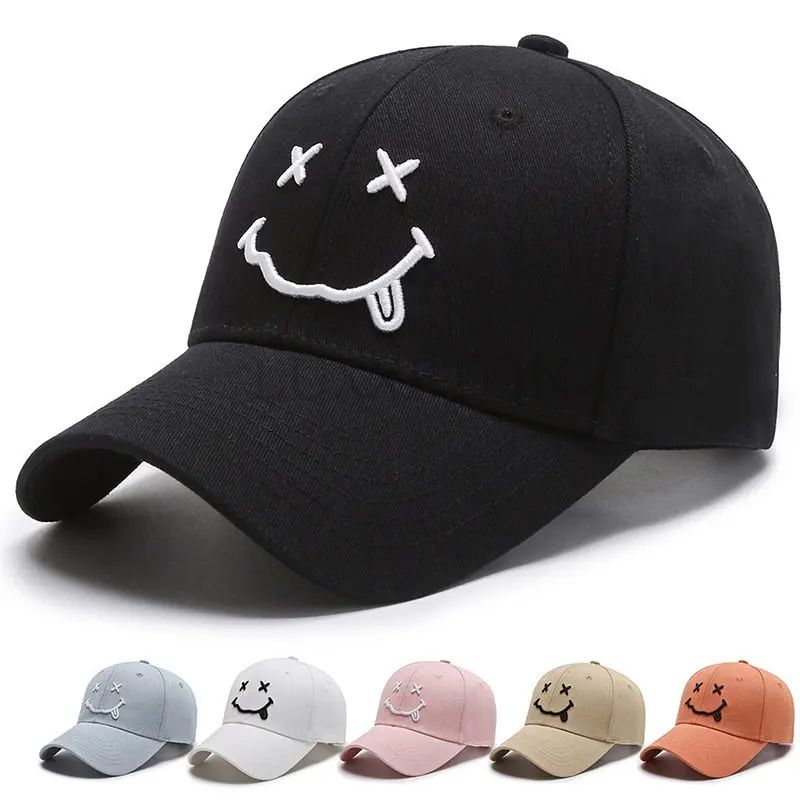 

Cute Smile Baseball Cap Smiling Face Happy Dad Hat Casual Dad Baseball Cap Embroidery Cap Adjustable Snapback Hat Sport Sun Hats