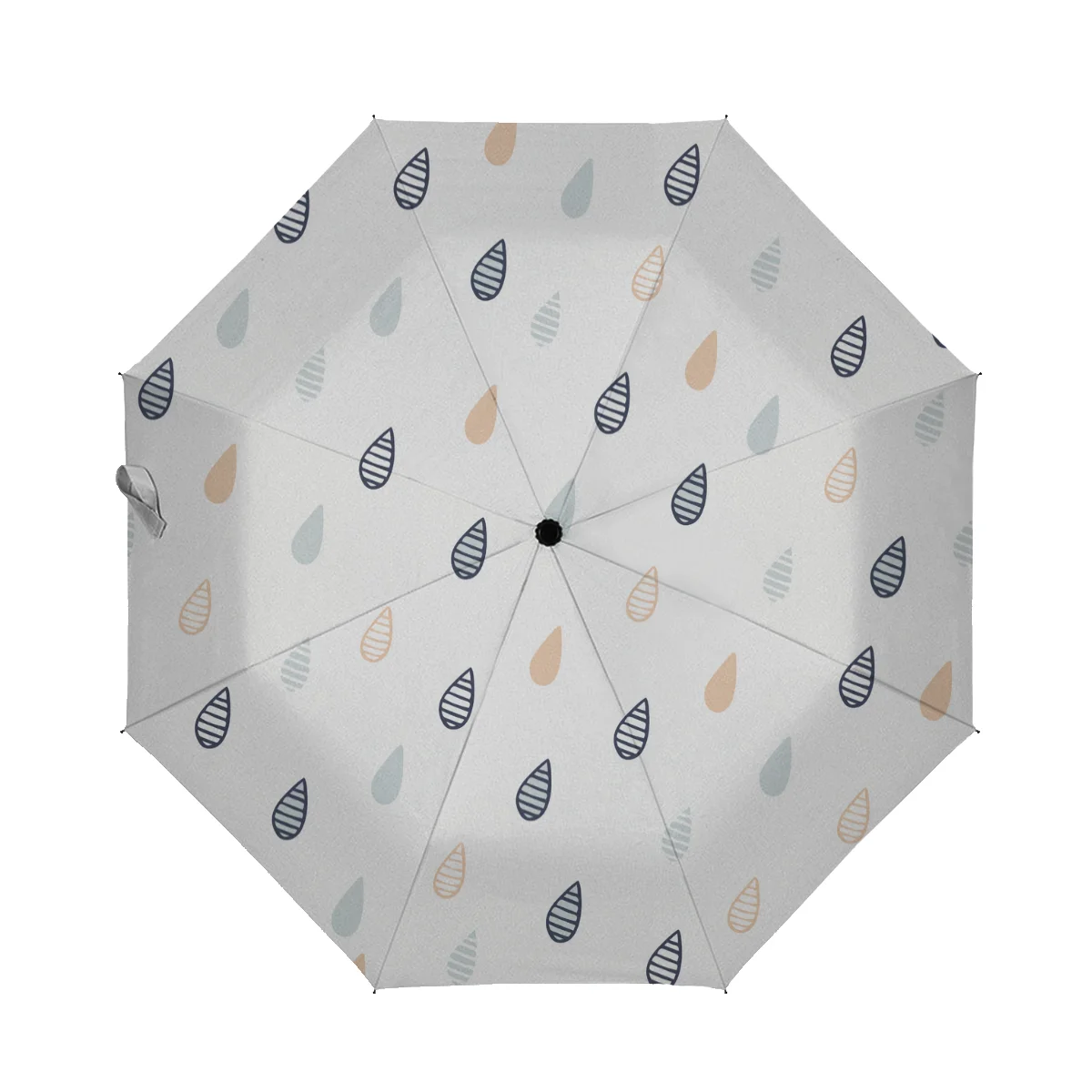 

Compact Travel Folding Umbrella Sun Rain Windproof Kids Womens Mens Cute Hipster Raindrops Cartoon