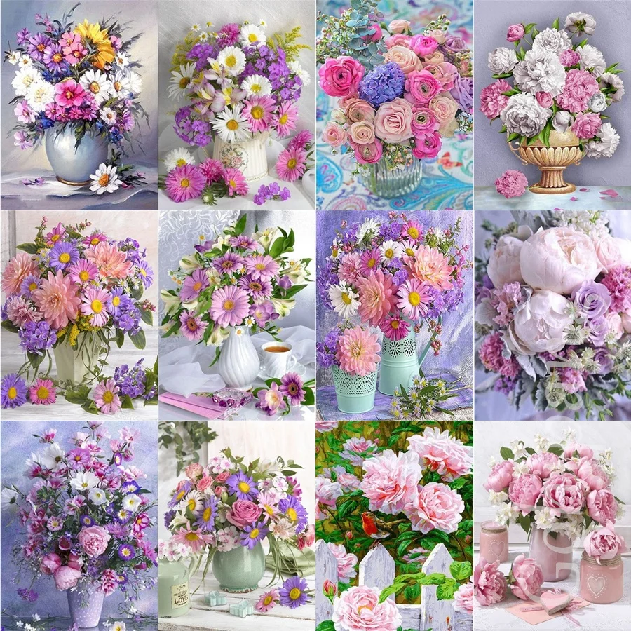 

Garden Pastoral Wall Decoration Canvas Painting Fresh Beautiful Colorful Flora Flower Canvas Draw Waterproof Poster Decor