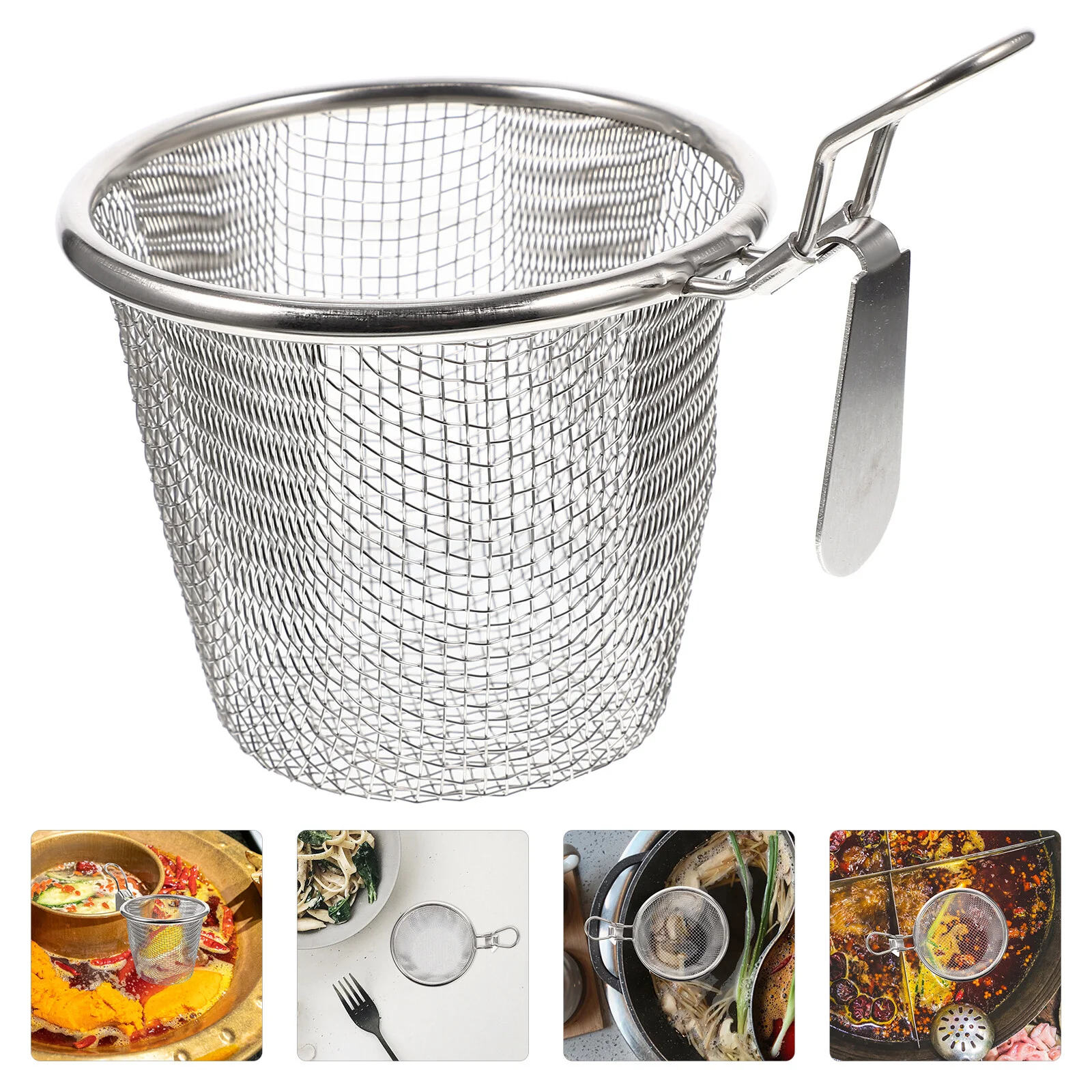 

Spoon Stainless Steel Pasta Basket Household Kitchen Noodle Colander Strainer Spoons
