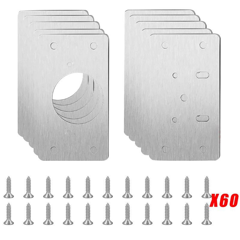 

Комплект для ремонта петель из нержавеющей стали, монтажная пластина для дверной петли шкафа, мебельные плоские крепежные кронштейны, кронштейны для домашней петли