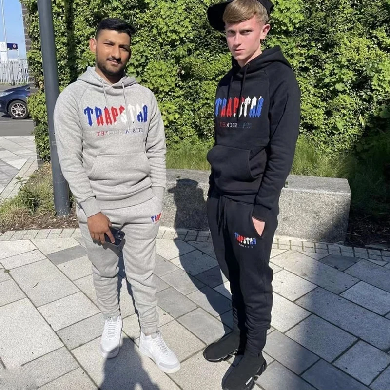 

Зимняя толстовка с капюшоном, трендовые брендовые толстовки с капюшоном Longdon Trapstar, Свободные флисовые толстовки унисекс с простым дизайном ...