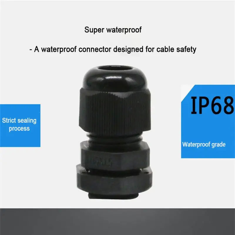 

3-6.5mm 10pcs Cable Entry Waterproof Pg16 Pg19/21 Pg9 Pg11 Pg13.5 Ip68 Pg7 Cable Gland White Black Nylon Plastic Connector