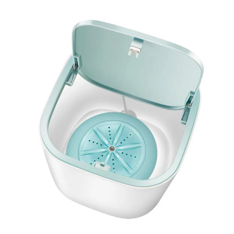 

Travel Mini Washing Machine Portable Ultrasonic Turbo Washing Machine USB Powered Desktop Clothing Underwear Laundry Washer