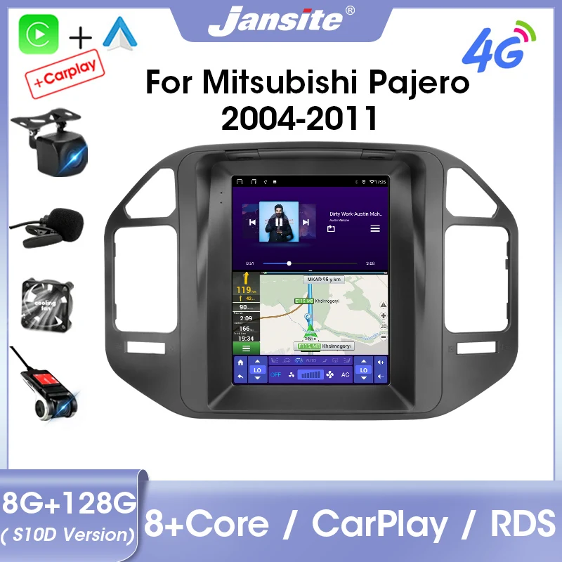 

Jansite 2 Din Android 11.0 Car Radio Multimedia Video Player For Mitsubishi Pajero V73 2004-2011 Carplay Auto DVD IPS Screen RDS