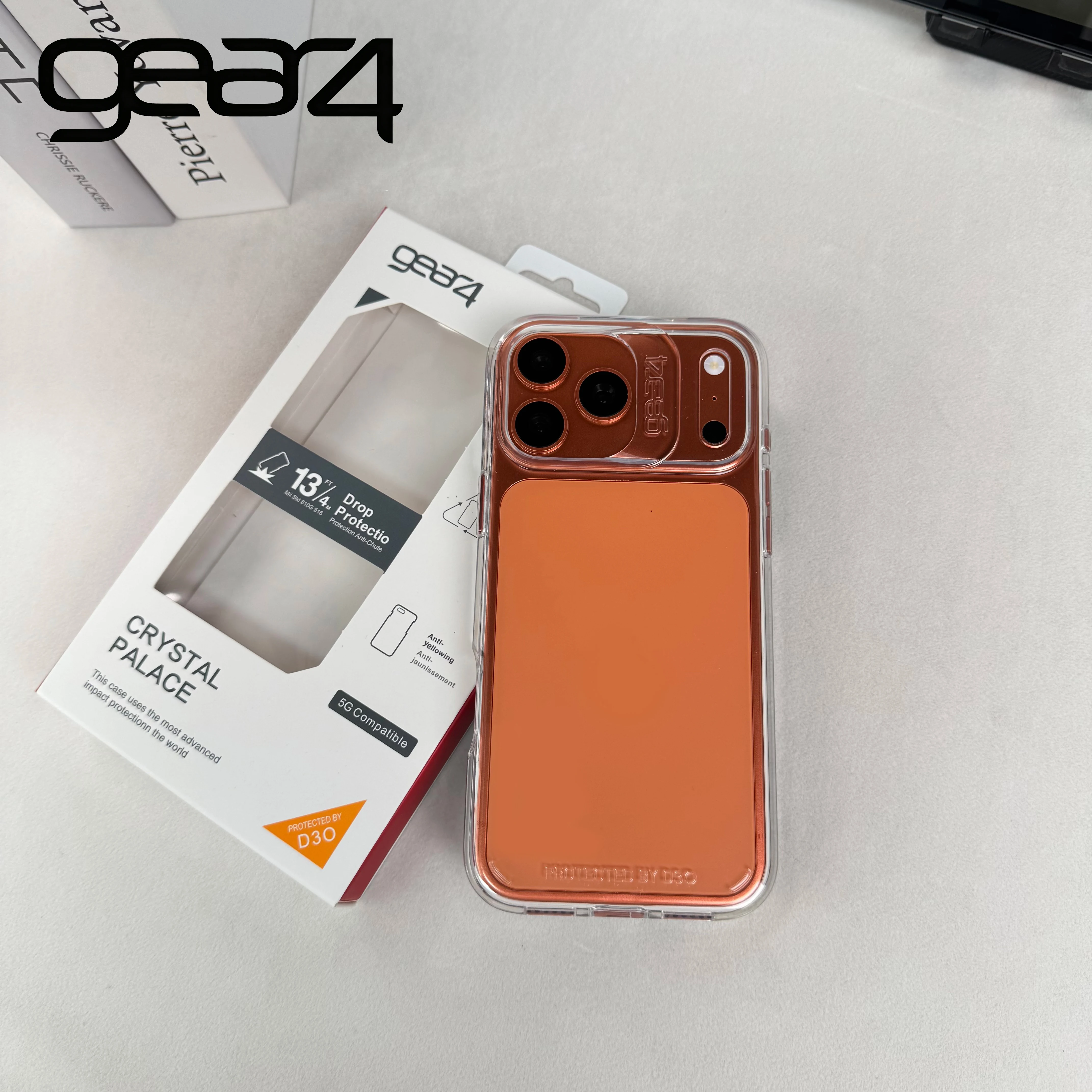 Фото Официальный чехол Gear4 Clear Otter Armor Box для iPhone 17 Pro Max, Air 16, 15, 14 Plus, 13, 12, противоударный, D30, полная защита №1