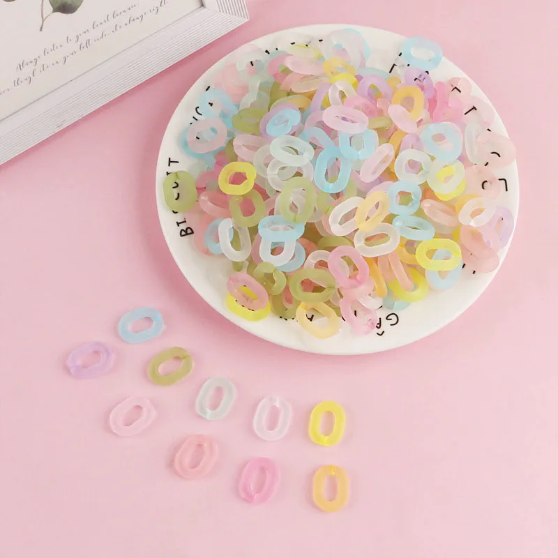 

Прозрачная Матовая открывающаяся акриловая цепочка макарон, 100 шт., 19 х14 мм, для изготовления сережек «сделай сам», аксессуары для ювелирных ...