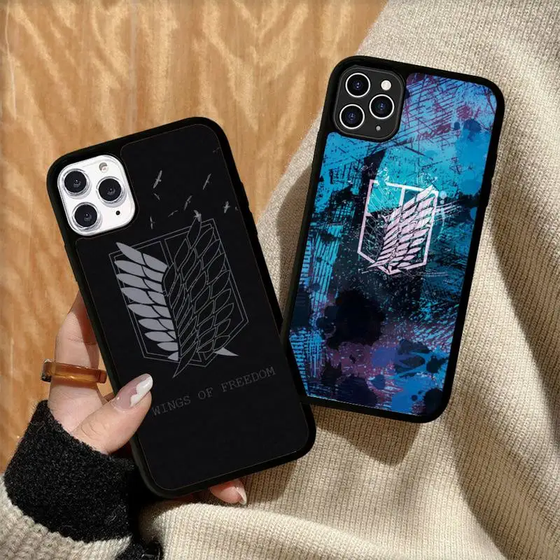 

MaiYaCa Attack On Titan Badge Phone Case Silicone PC+TPU Case for iPhone 11 12 13 Pro Max 8 7 6 Plus X SE XR Hard Fundas