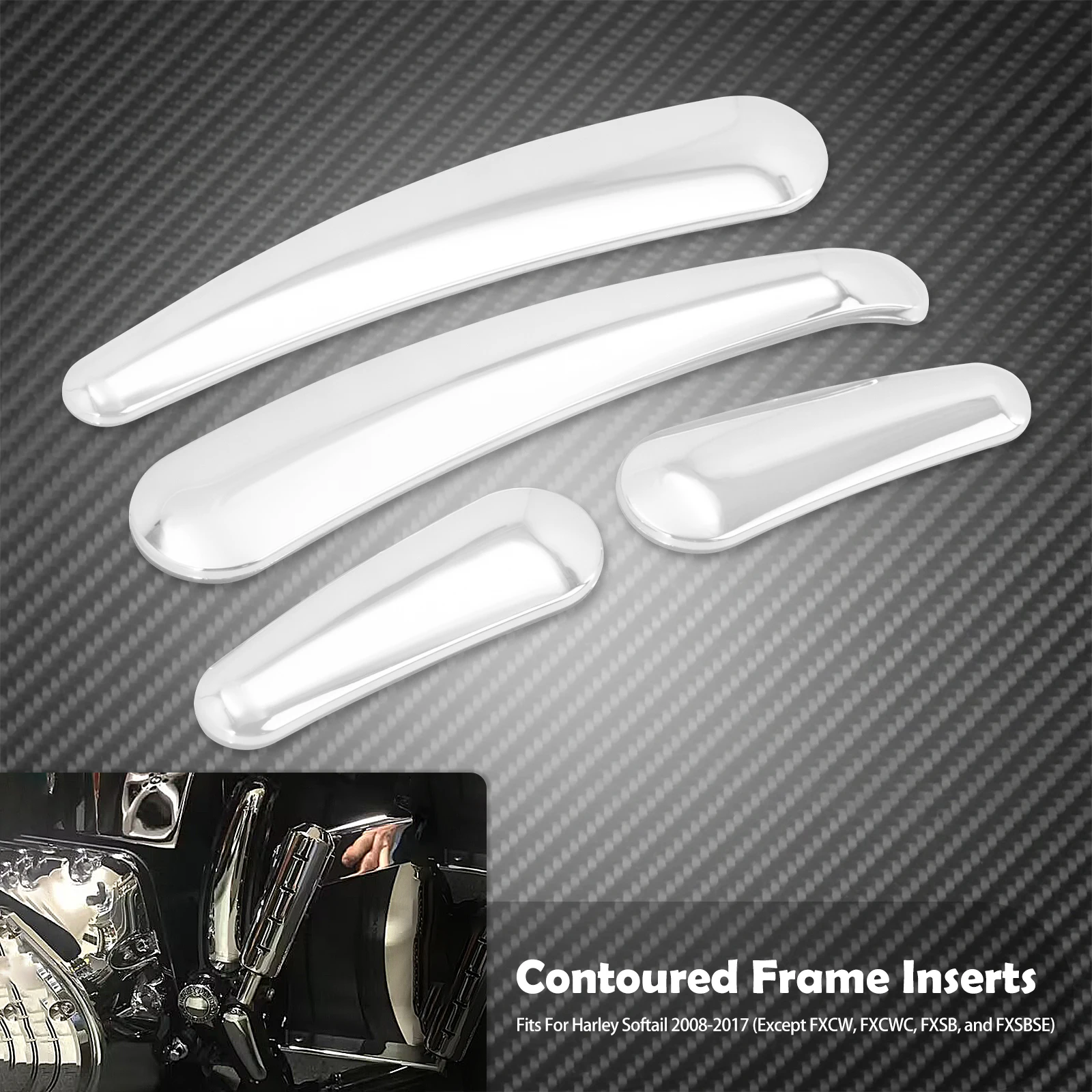 

Мотоциклетная 3D изогнутая крышка маятника, хромированная вставка для Harley Softail CVO Fat Boy FLSTF Slim FLS Deluxe FLSTN 2008-2017