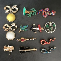 creative new arrival oil dropping pearl brooch coconut tree snake shaped brooch pins corsage coat accessories for women men