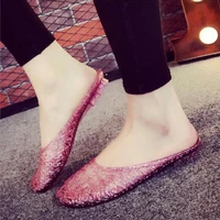 close toe women slippers woman crystal jelly summer shoes indoor home slides for female beach shoes antiskid black gold red