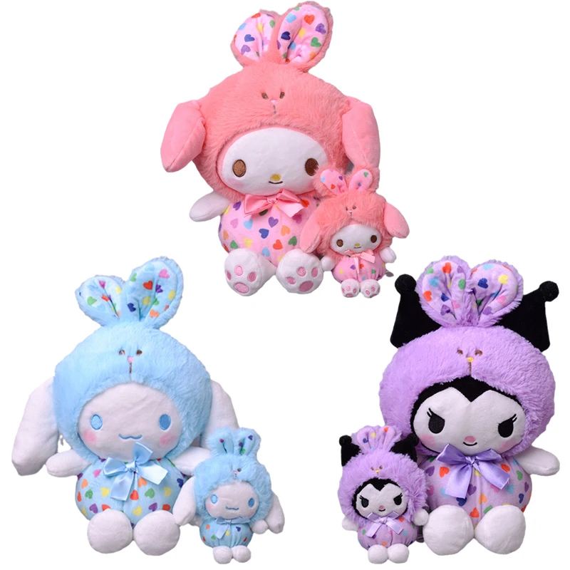 

Sanrioed Kuromi My Melody Cinnamoroll Cos плюшевый кролик, плюшевая кукла, мультяшный аниме, милые плюшевые игрушки-животные, подарок для девочки, 22 см
